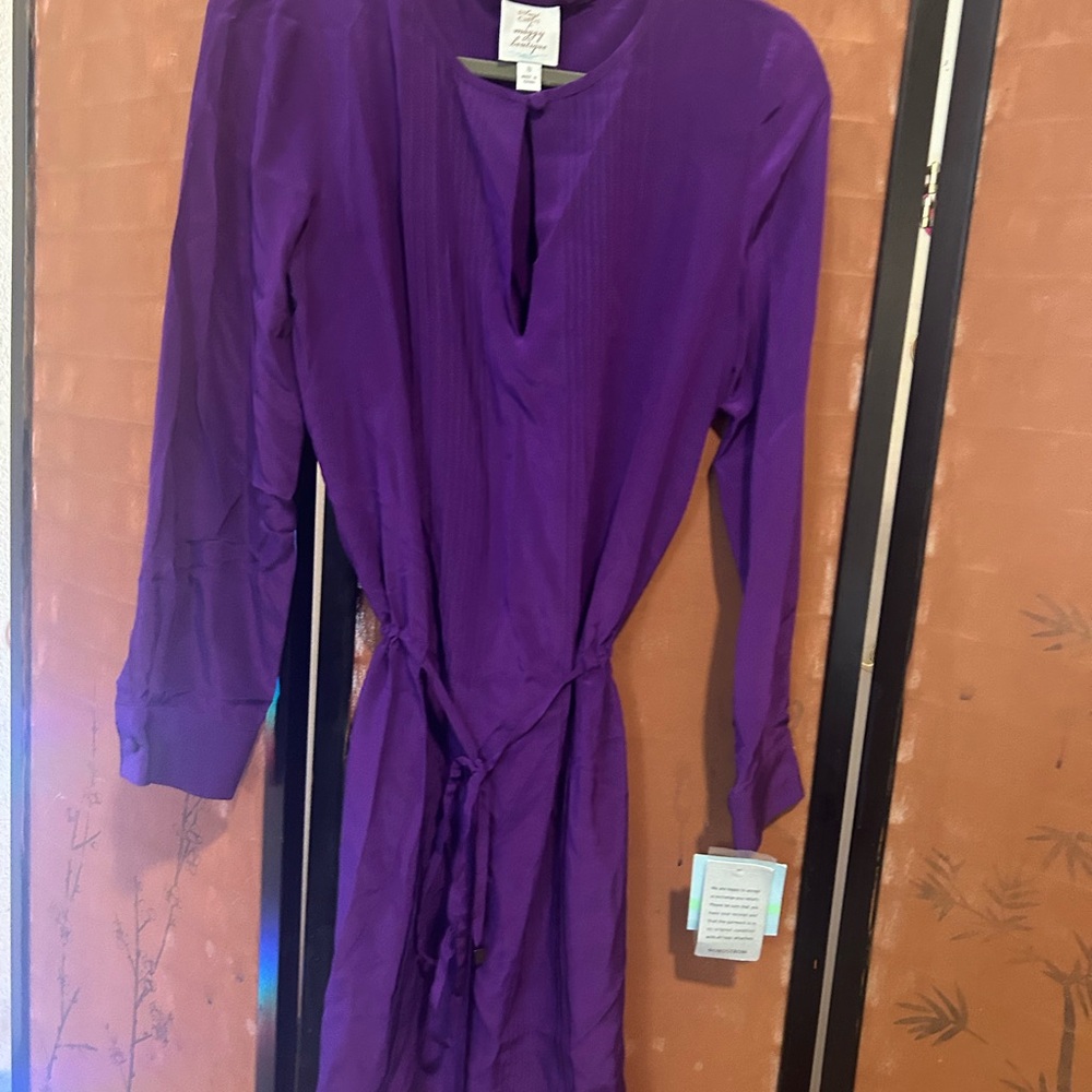 Purple Long-Sleeve Dress